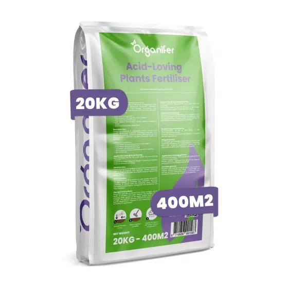 Organifer - Rhododendron Hortensie Azalee und andere säureliebende Pflanzen – All-in-One-Dünger (20 kg für 400 m2)