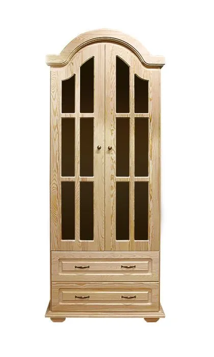 Vitrine Kiefer massiv Vollholz natur Pipilo 06 - Abmessung 224 x 95 x 40 cm