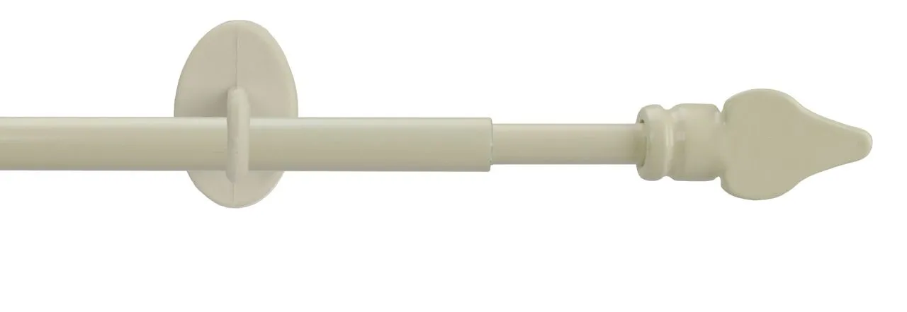 Bistrostange, Scheibengardinenstange Spitze 8 mm Ø, creme-weiß, ausziehbar 80-140 cm