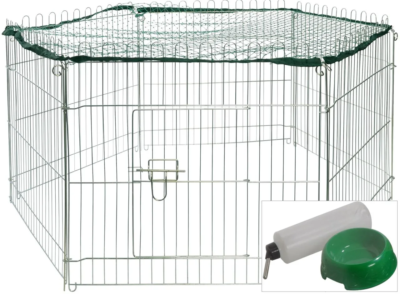 Freilaufgehege, 6-eckig, silber 80590