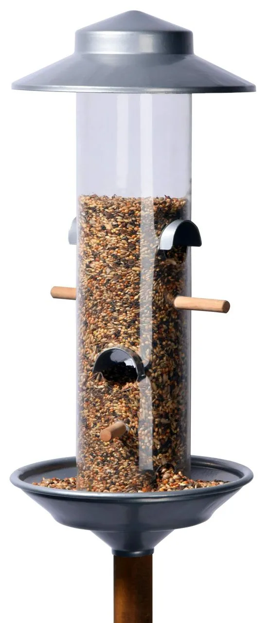 Futtersäule mit Ständer, silber