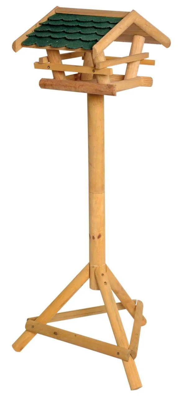 Vogelhaus mit Ständer, Spitzdach