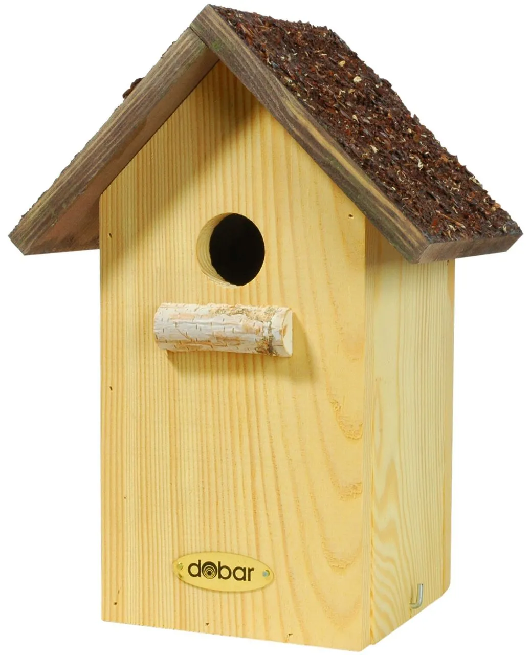 Nistkasten mit spitzem Rindendach