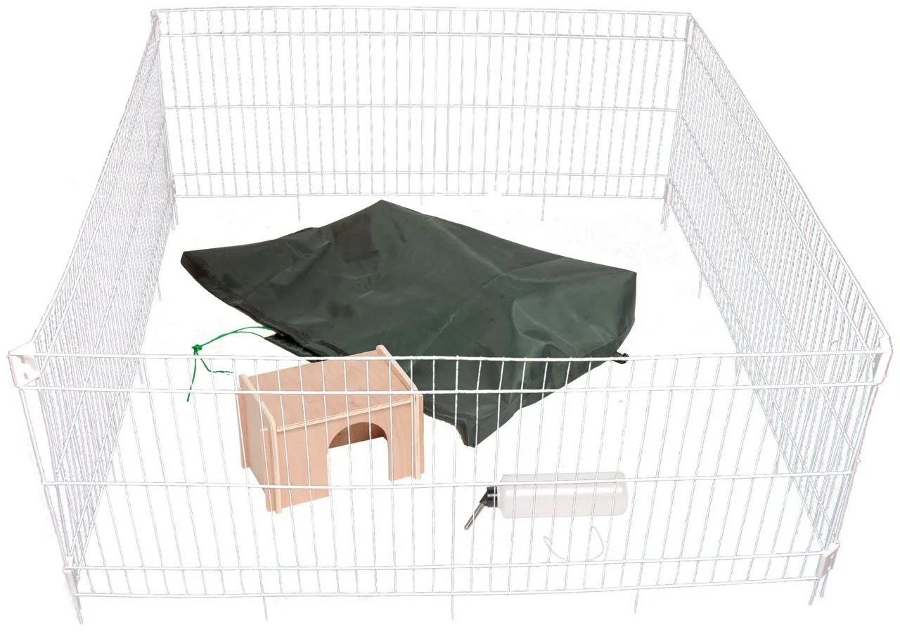 Freilaufgehege, 4-eckig, weiß