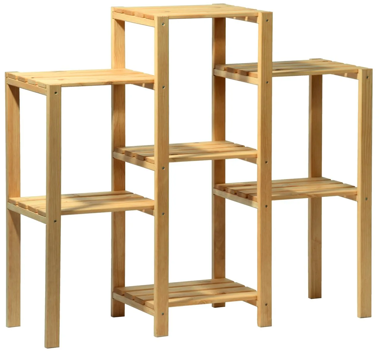 Dekoratives Blumenregal, 7-flächig, natur