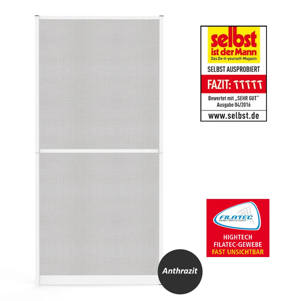 Aluminium Fliegengitterbausatz Tür SLIMPLUS, 100x210cm anthrazit