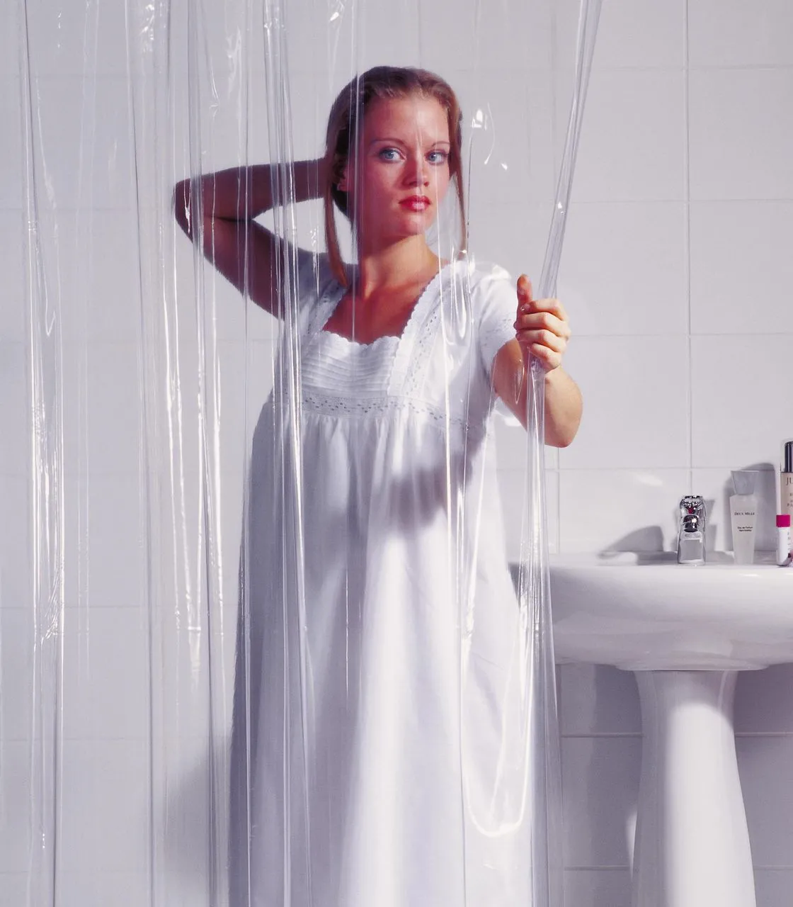 Duschvorhang Folie Brillant ca. 180x200 cm, transparent, inkl. Ringe,