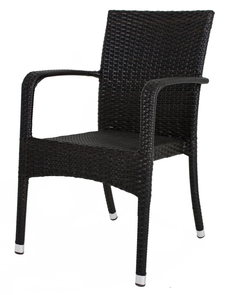 Harms Stapelstuhl LONDON Aluminium, schwarz, 2er Set