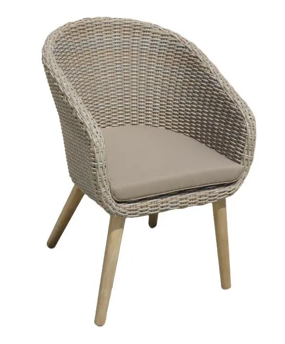 4er Set Stuhl VISALIA mit Auflage