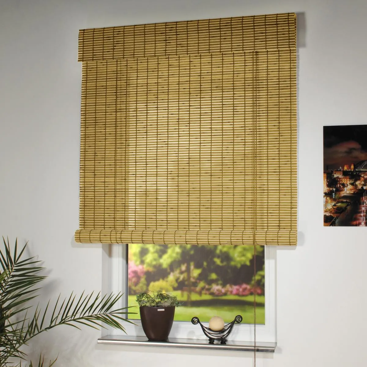 Holzrollo, Rollo 170 x 120 cm, natur