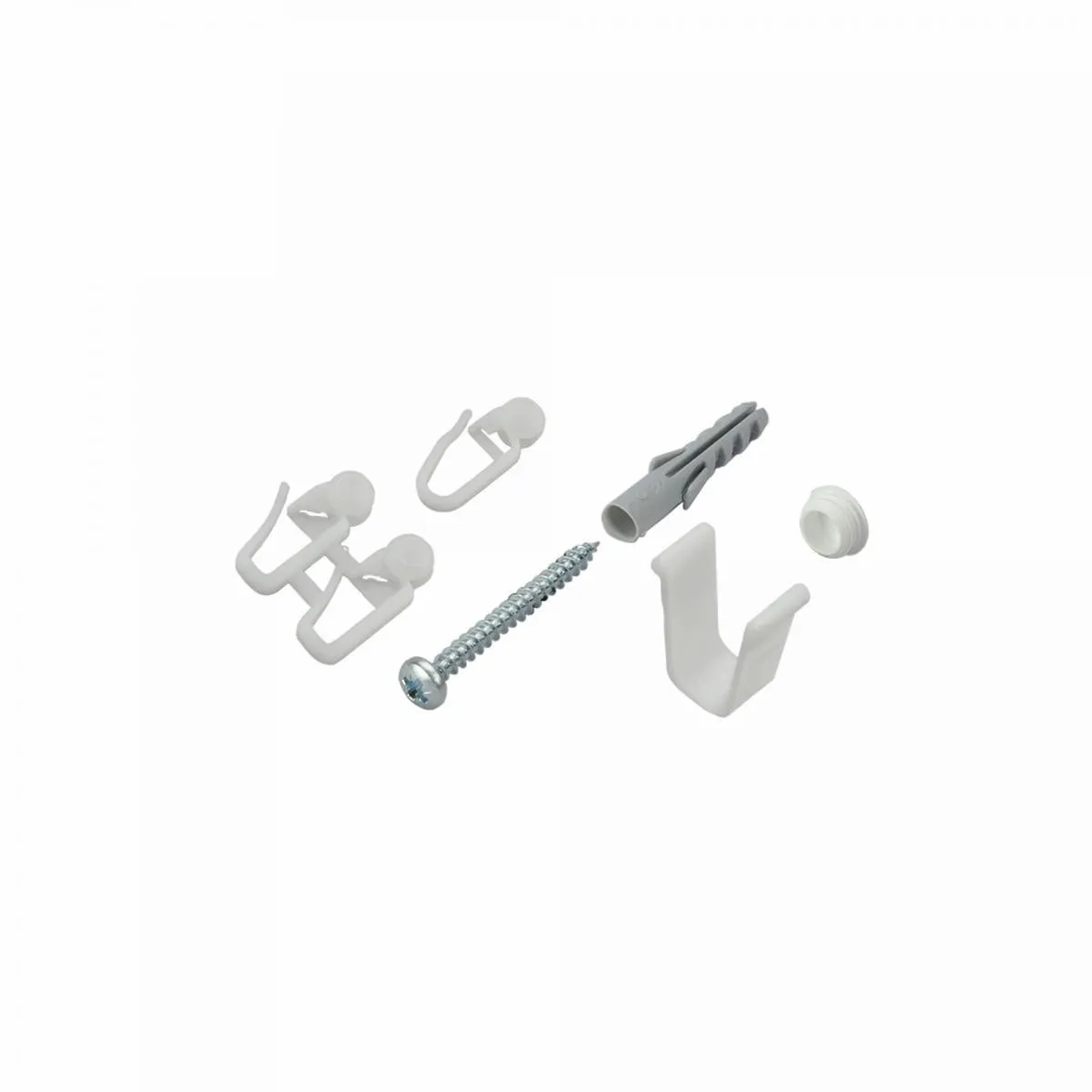 Zubehörset für Gardinenschiene, Vorhangschiene bis 180 cm 1-läufig