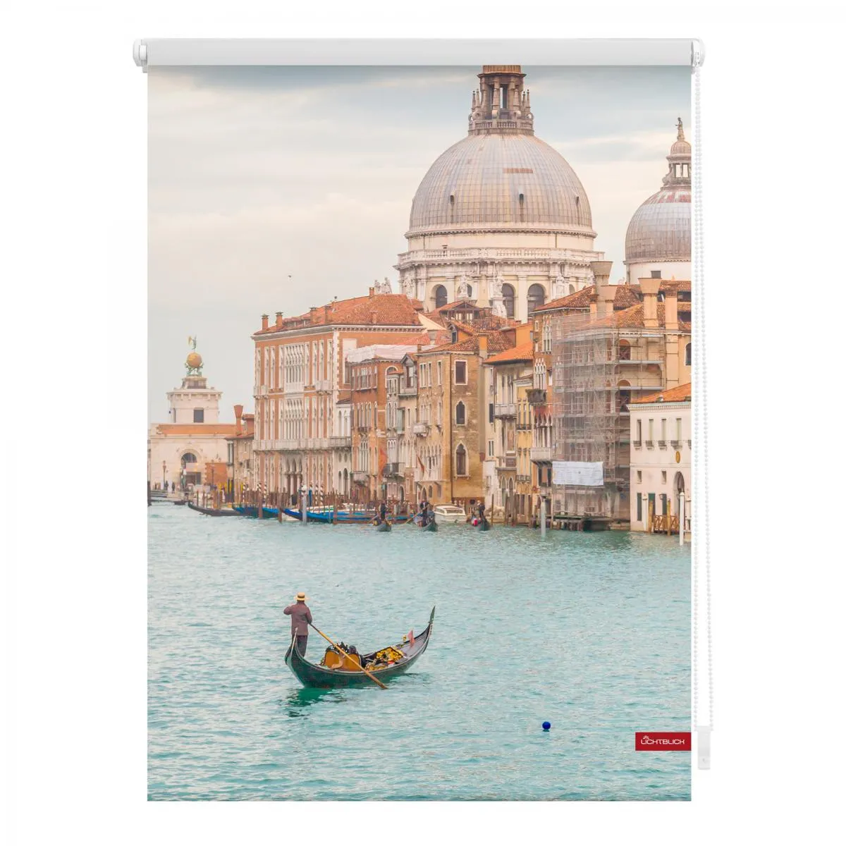 Rollo Klemmfix, ohne Bohren, blickdicht, Venedig Canal Grande - Blau, 45 x 150 cm (B x L)