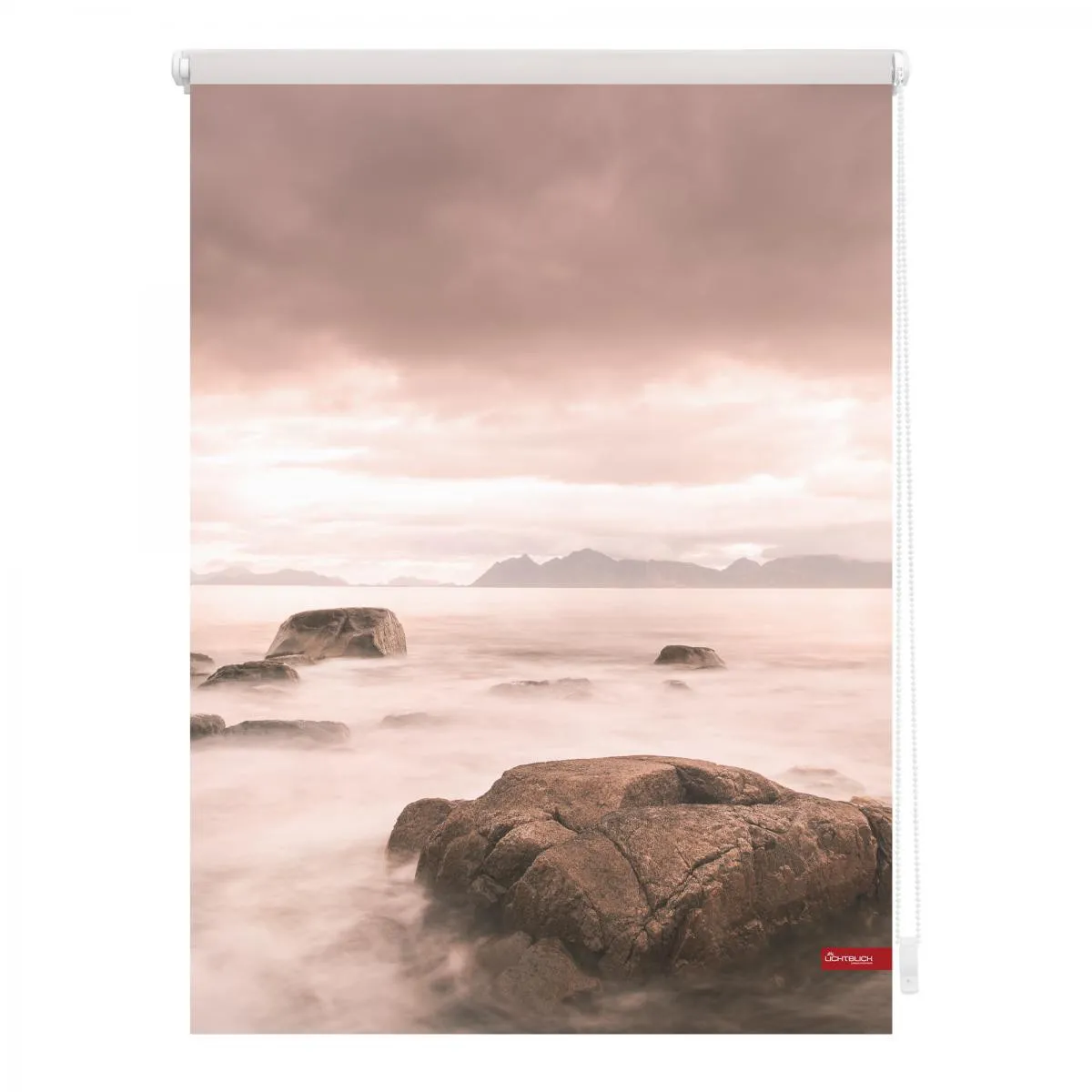 Rollo Klemmfix, ohne Bohren, blickdicht, Stone - Grau Rot, 90 x 150 cm (B x L)