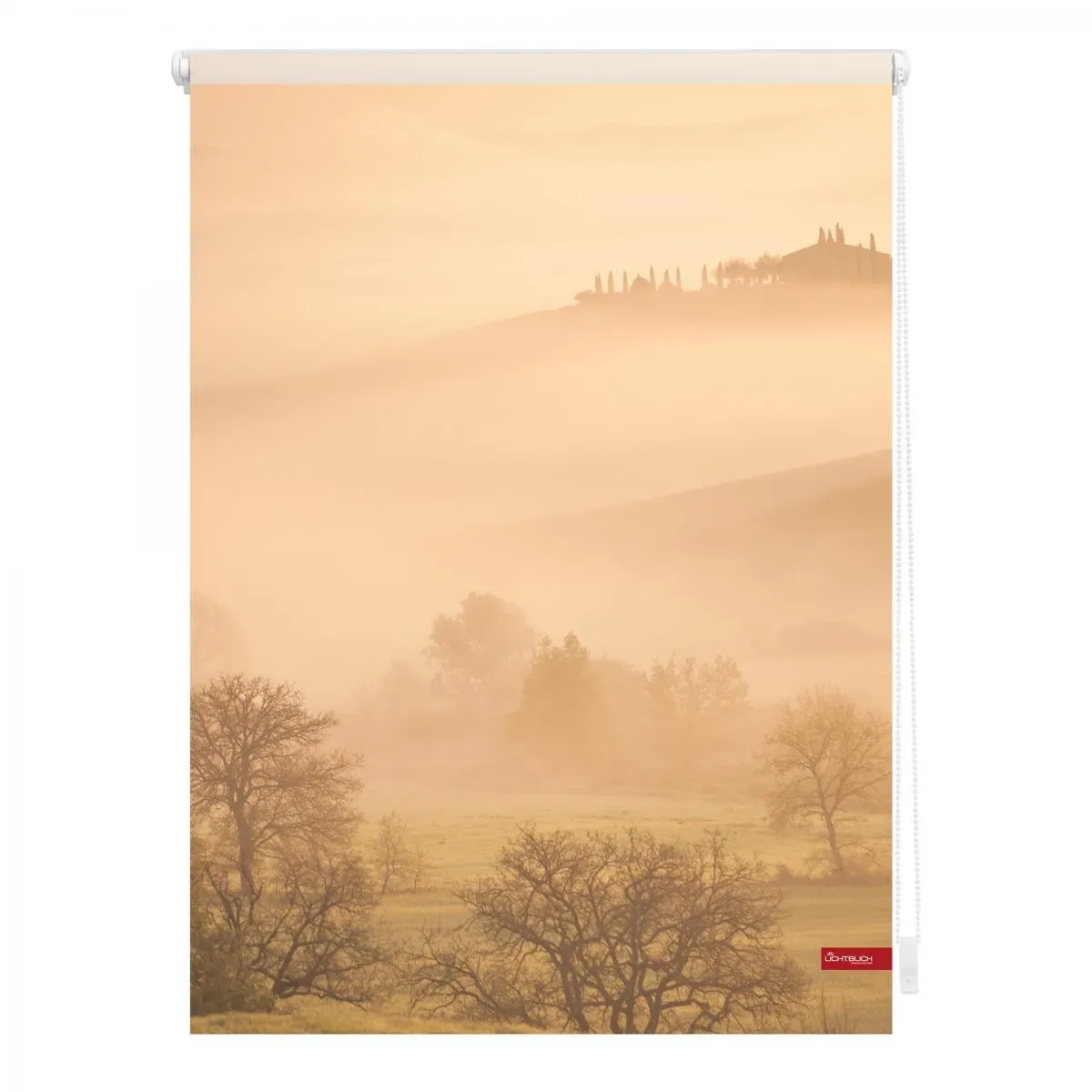 Rollo Klemmfix, ohne Bohren, blickdicht, Toskana - Orange Braun, 90 x 150 cm (B x L)