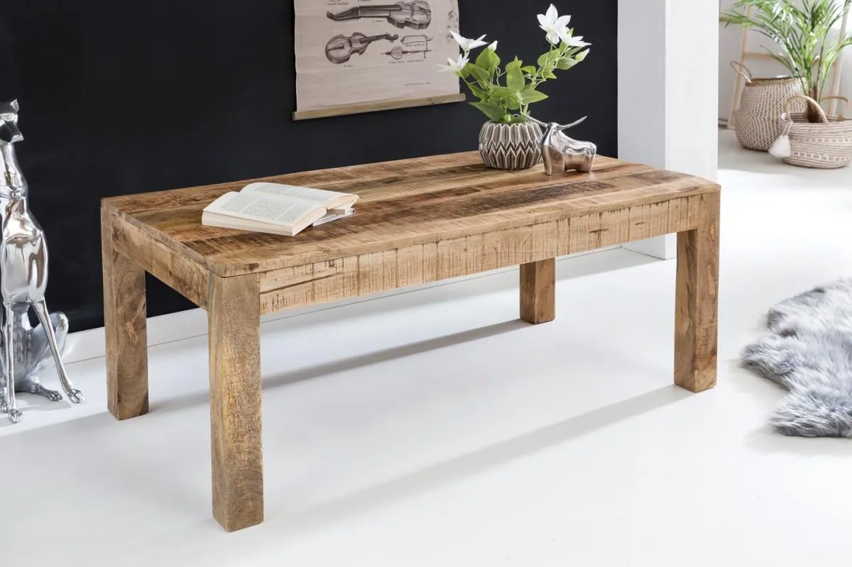 Couchtisch RUSTICA 110 x 60 x 47 cm Massiv-Holz Mango