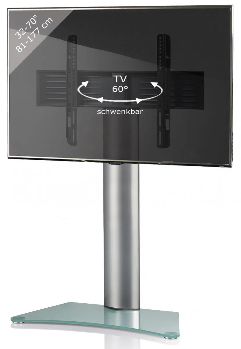 my media TV-Standfuß Zental Silber/Mattglas