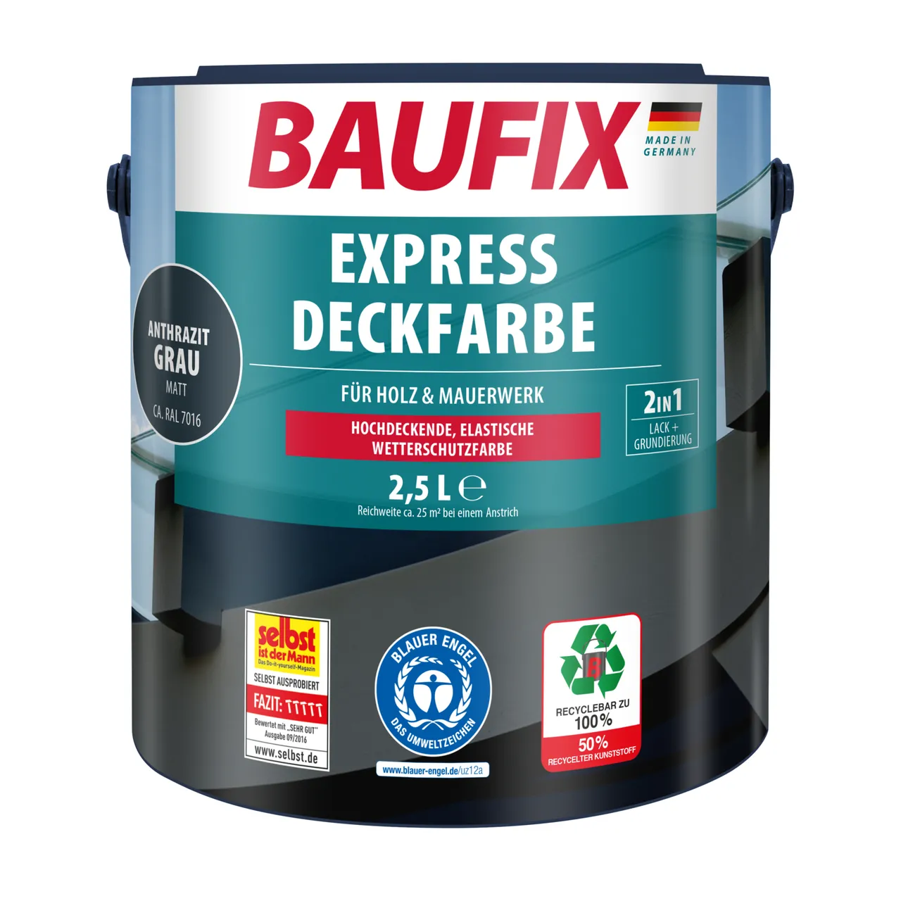 2in1 Express Deckfarbe 2,5 L anthrazitgrau