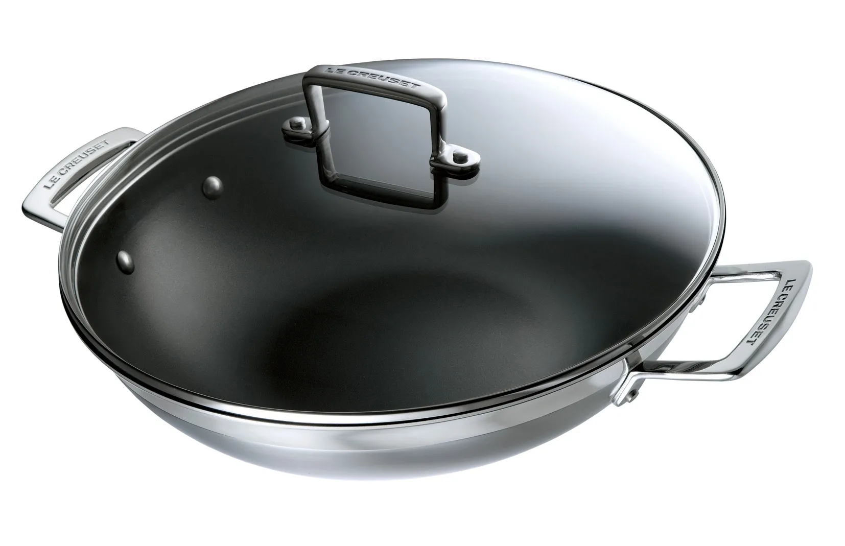 3-Ply Wok 30cm mit Glasdeckel antihaftbeschichtet,Mehrschichtmaterial
