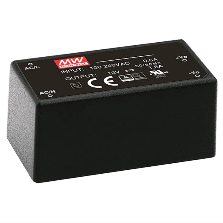 12V Netzteil 12V 1,8A 22W Mini Netzteil für Platineneinbau 230VAC 53x27x24mm