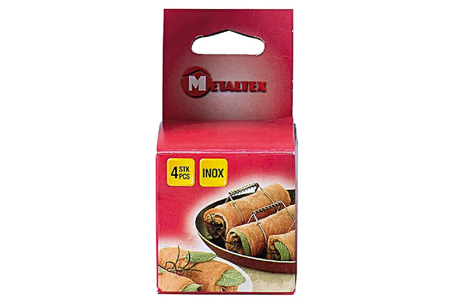 Rouladenhalter 4er Karton Edelstahl rostfrei, mit Feder (HxB): 5x5 cm