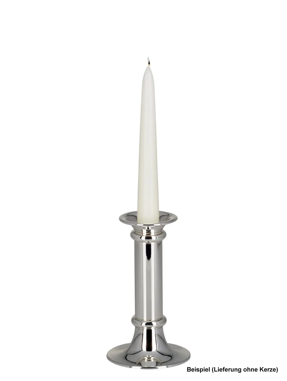 Kerzenleuchter glatt poliert  Höhe 17,0 cm, Fuß-Ø 9,5 cm,versilbert