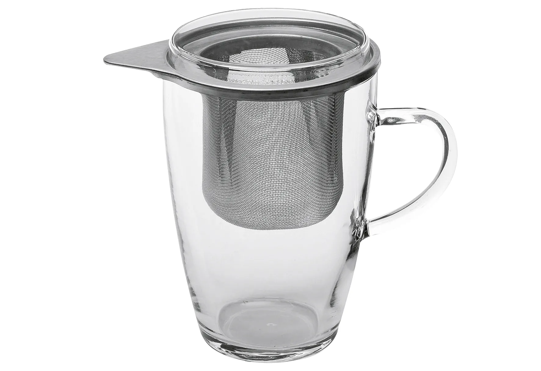Teeglas Lyra 350ml mit Metallsieb und Deckel, Sieb aus rostfreiem