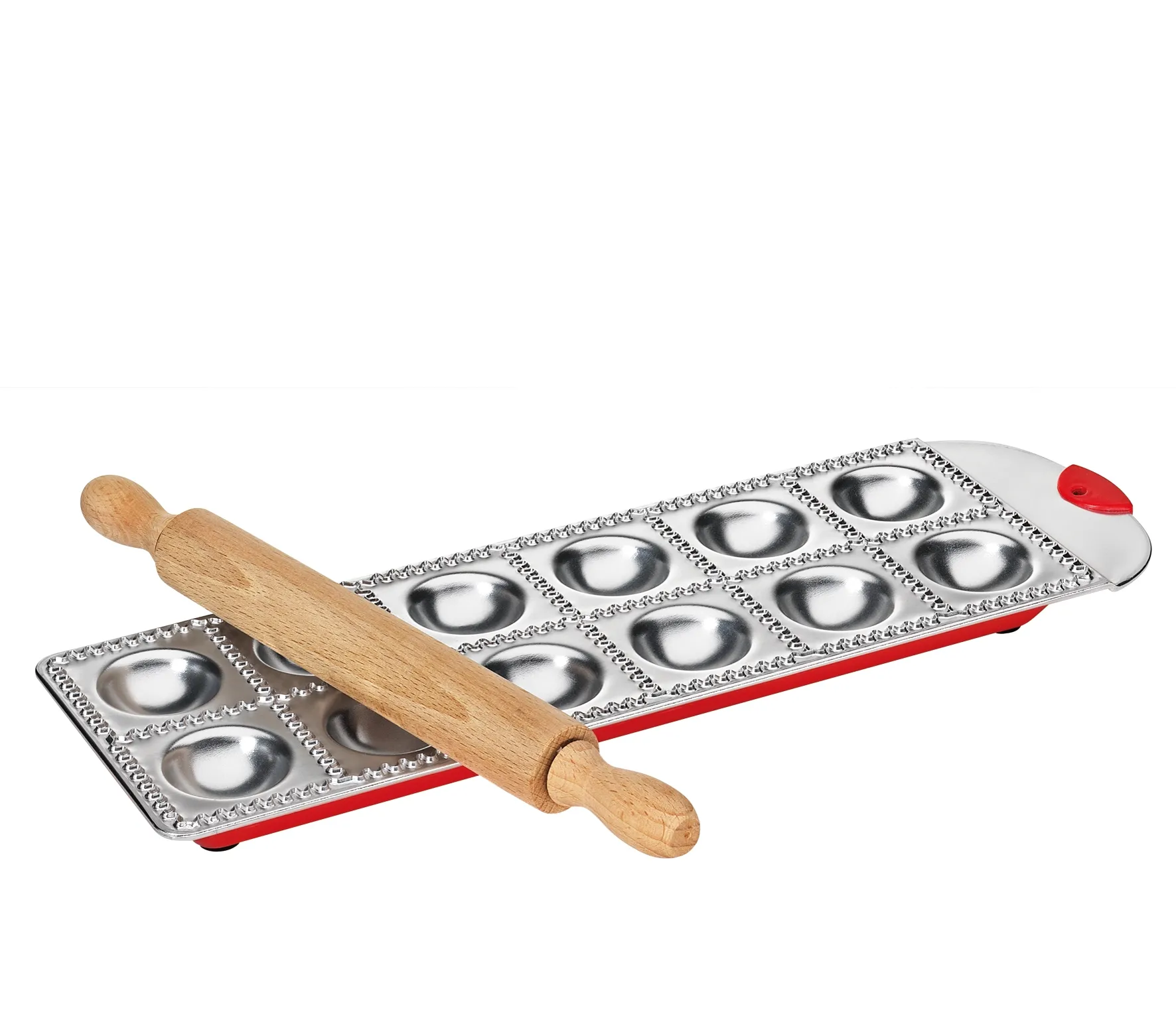 Raviolibrett PASTACASA für 12 Ravioli + mit Holzrolle
