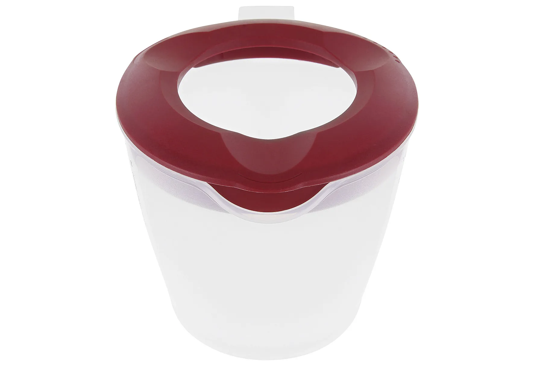 Rührbecher Helena farbl. sortiert zweigeteilter Deckel und Ausgießer (Sieb-Funktion)