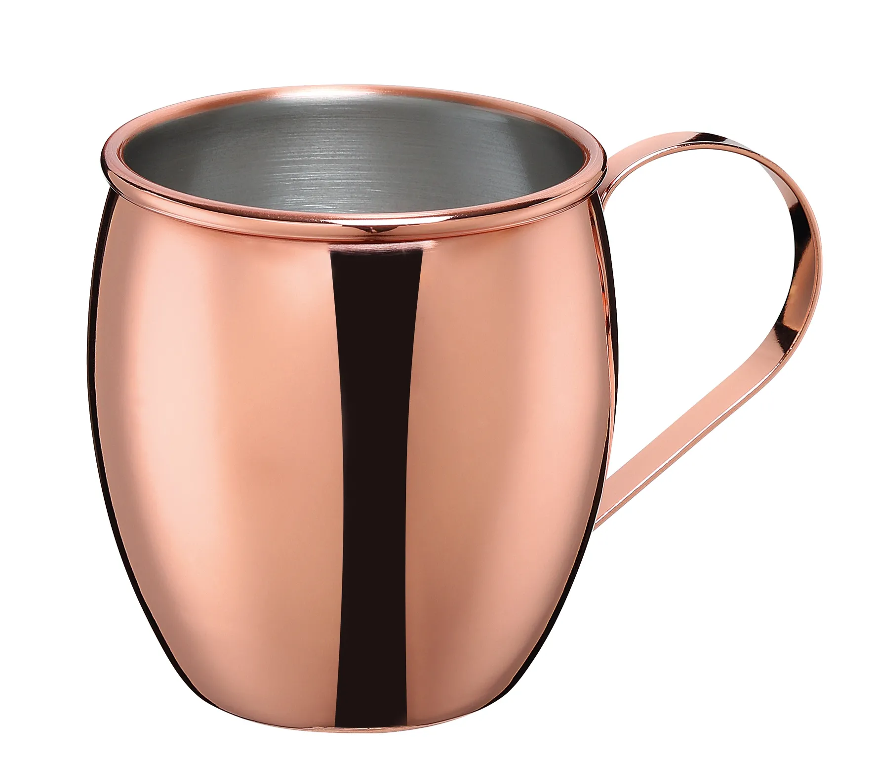 Becher MOSCOW MULE poliert,Edelstahl, verkupfert edles Kupfer + Profi-Ausstattung, 0,5l