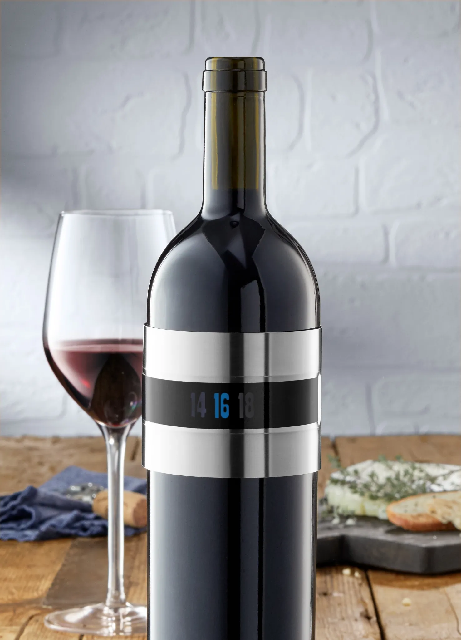 Clever & More Wein-Thermometer, Ø7cm Cromargan Edelstahl, hitzebeständiges Glas