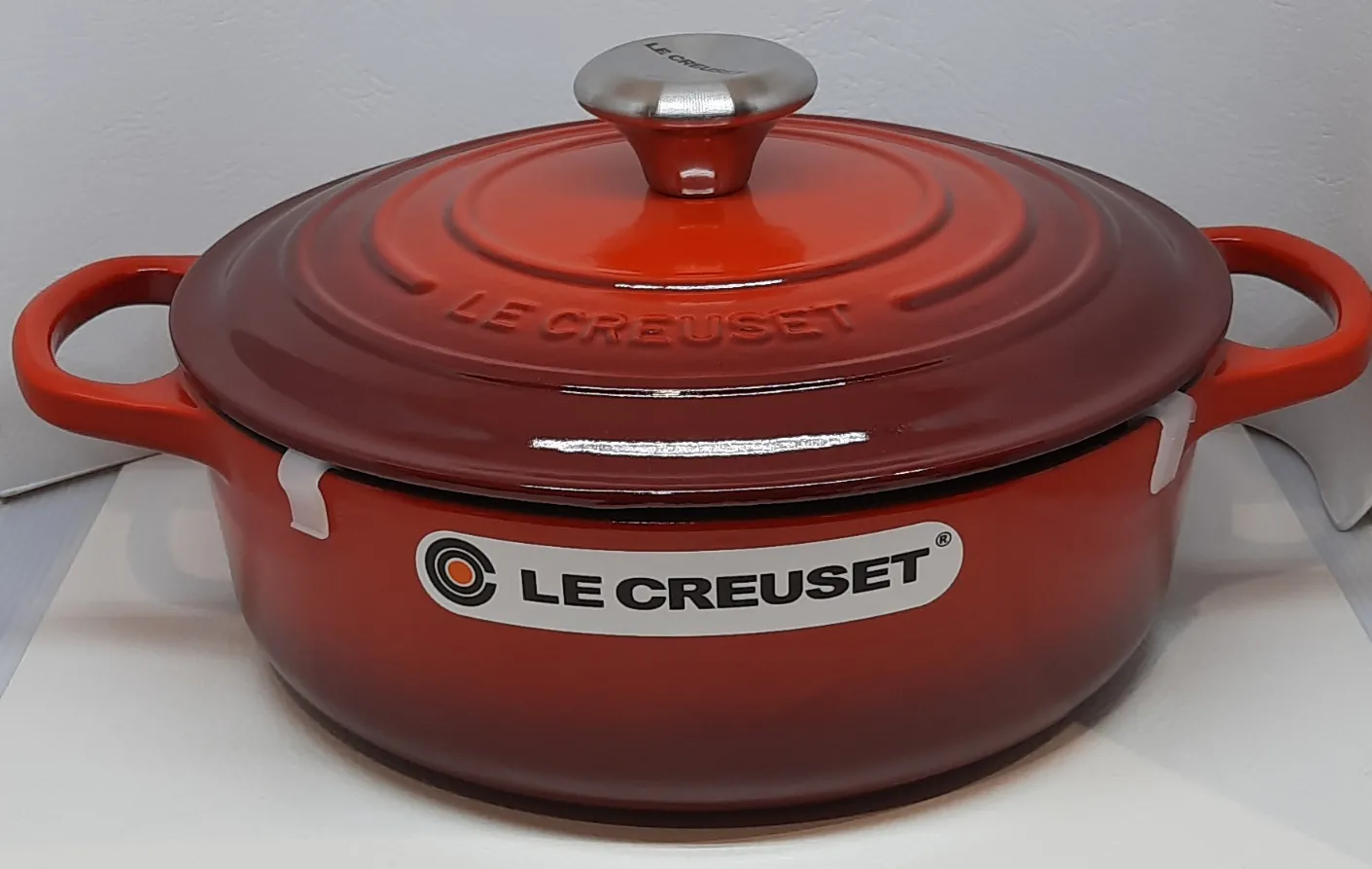GOURMET BRÄTER rund 24 CM kirschrot/creme 3,2l Gusseisen emailliert