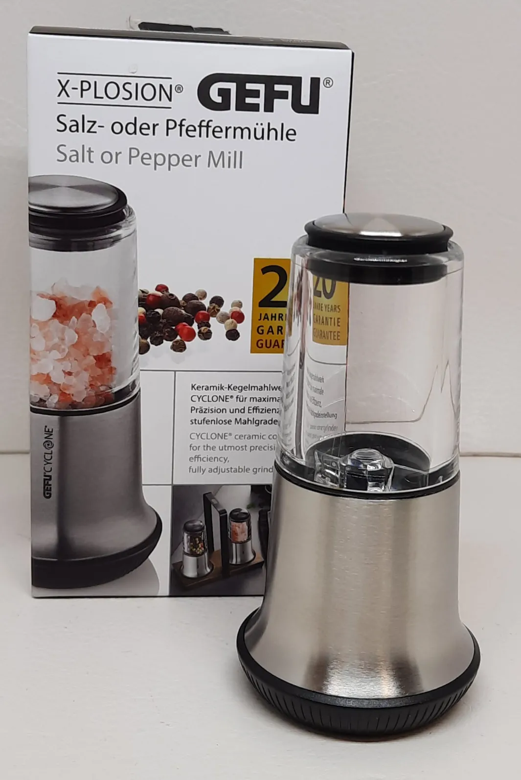 Salz- oder Pfeffermühle X-PLOSION®, S Edelstahl hochwertiges Keramik-Kegelmahlwerk