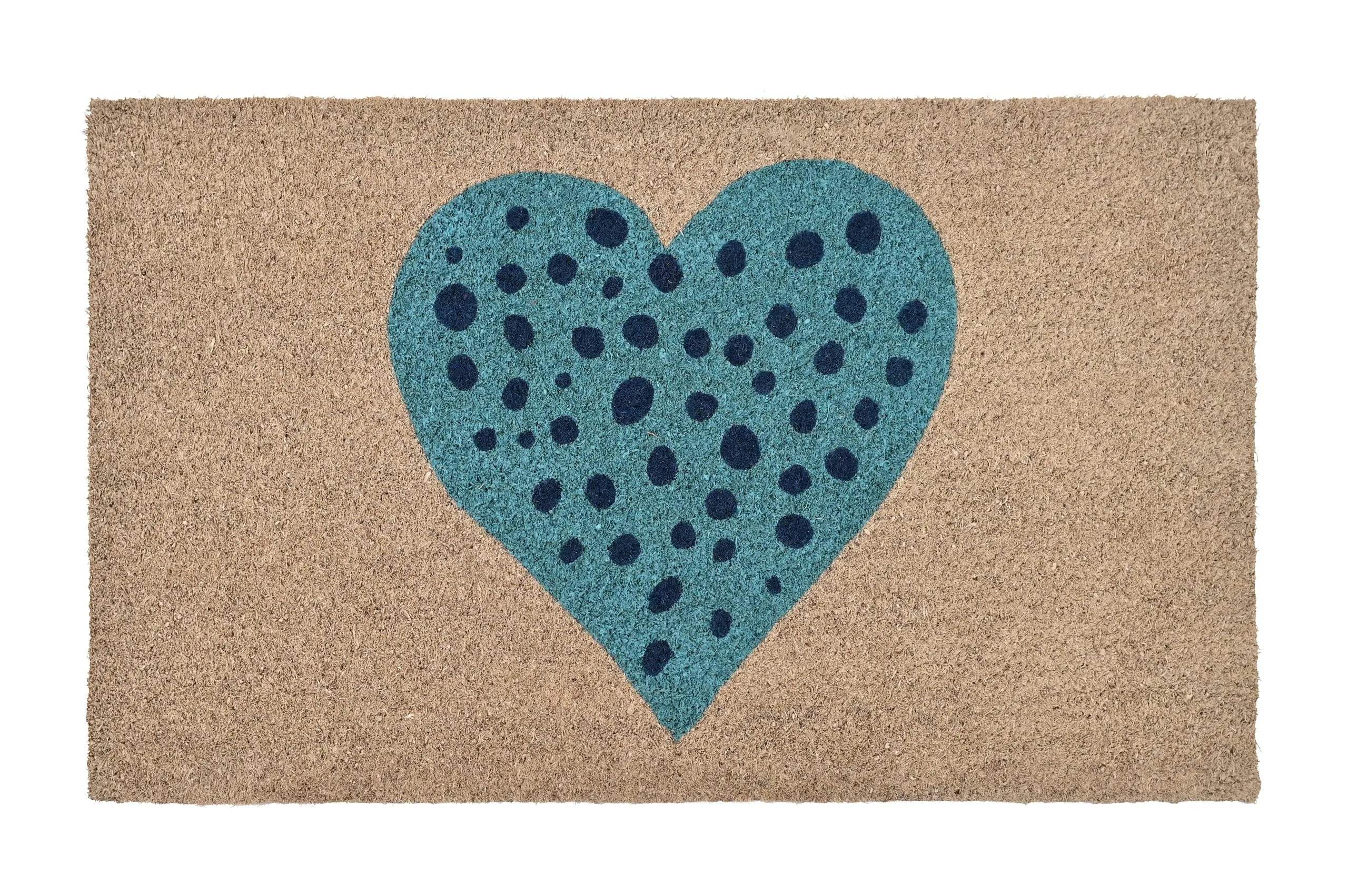 Fußmatte HERZ beige 45x75 cm, Venylrücken, darf nicht nass werden