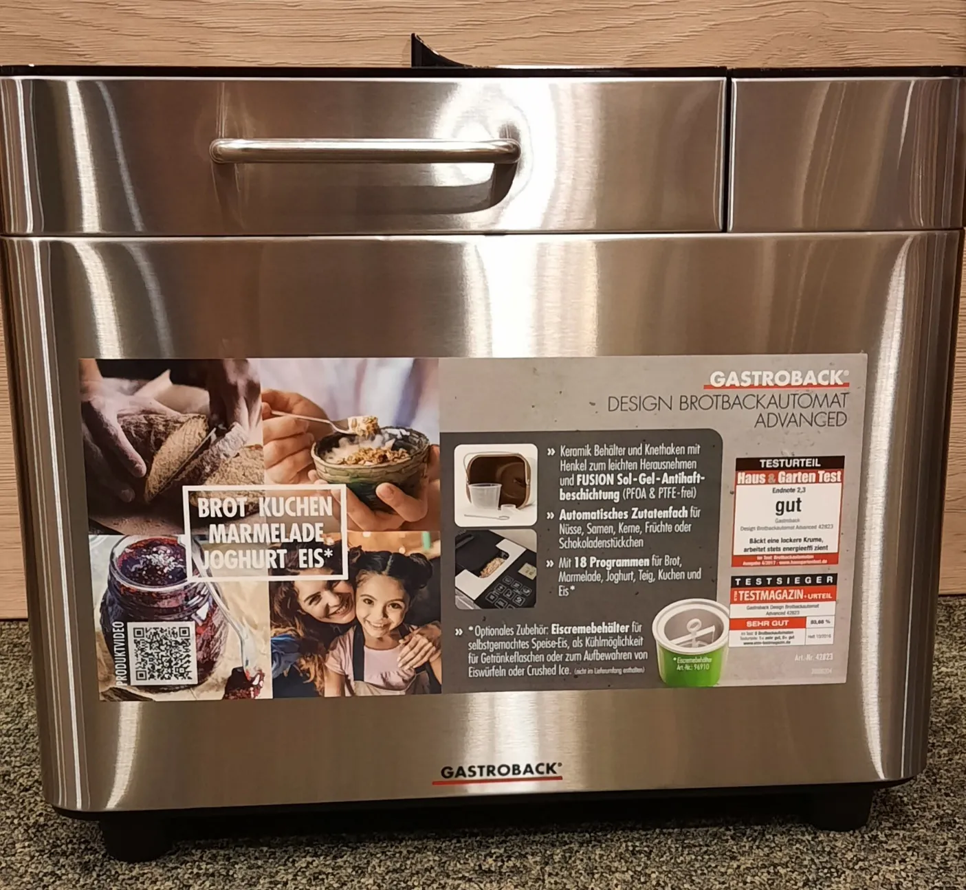 Brotbackautomat Advanced 18 Programme für Brot, Teig, Marmelade und Joghurt