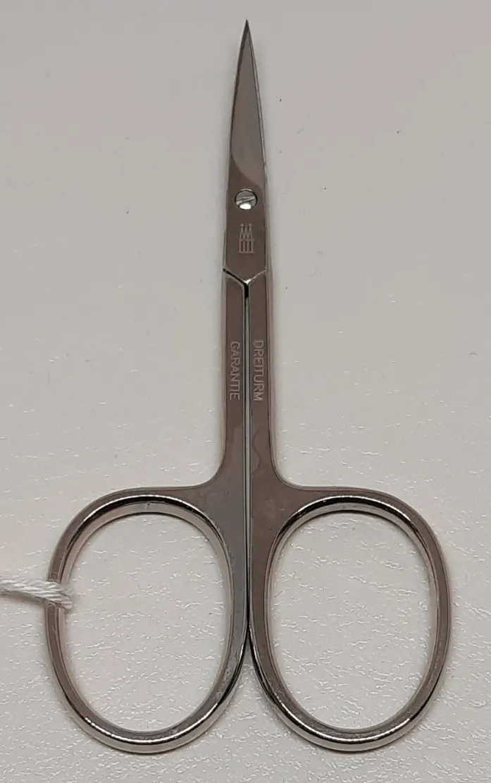 Hautschere mit großen Augen Normalstahl vernickelt, 9 cm