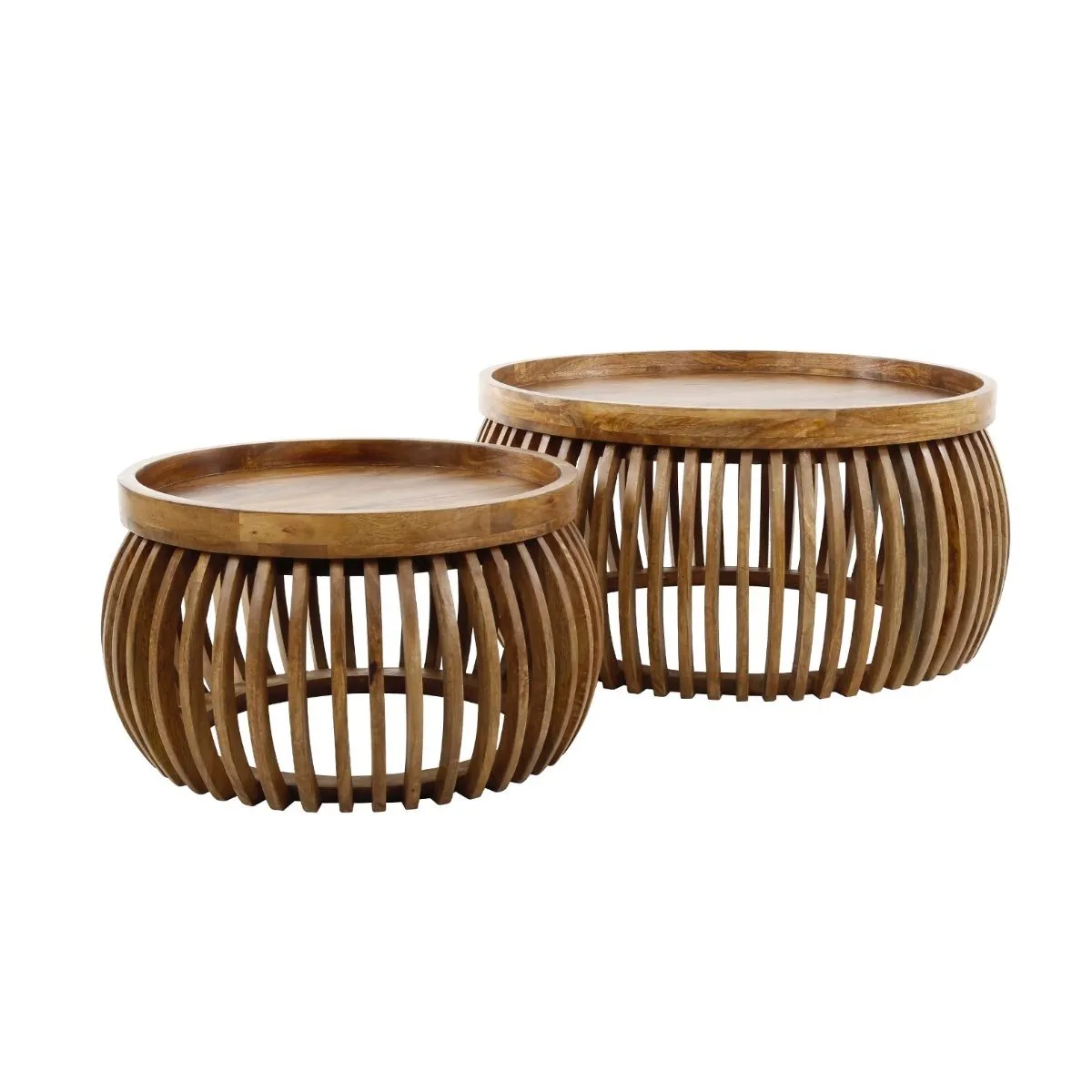 Liadomo Laos Couchtisch aus Mangoholz 2er Set