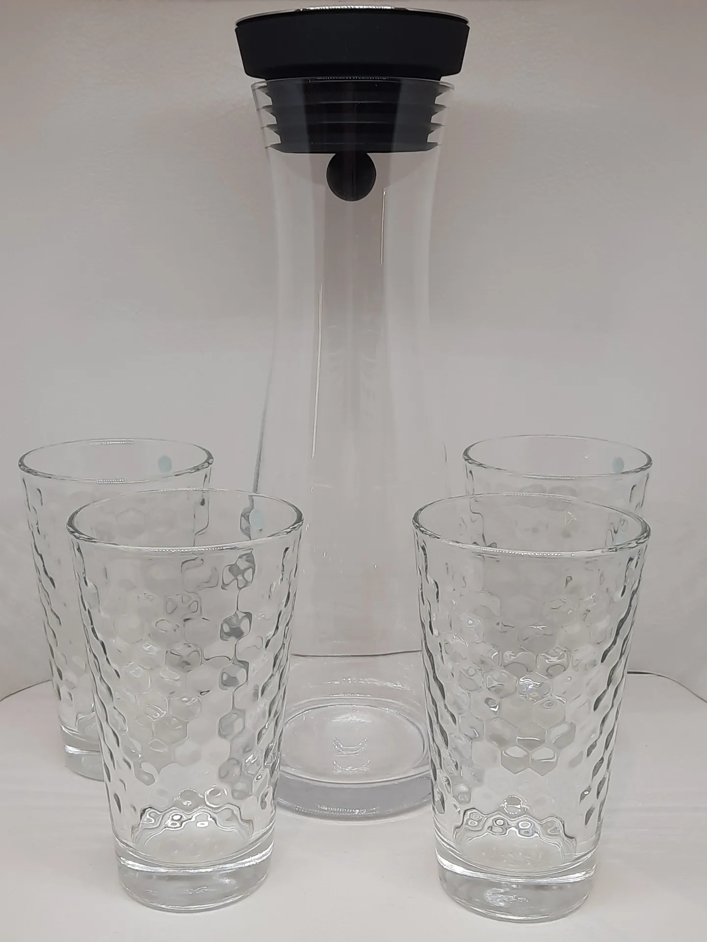 Wasserkaraffe mit 4 Gläser BASIC 1l Wasserkaraffe incl. 4 Trinkgläser