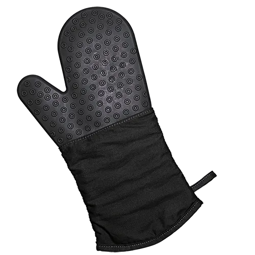 Backhandschuh Silikon/Textil schwarz Guter Hitzeschutz durch die Materialkombination