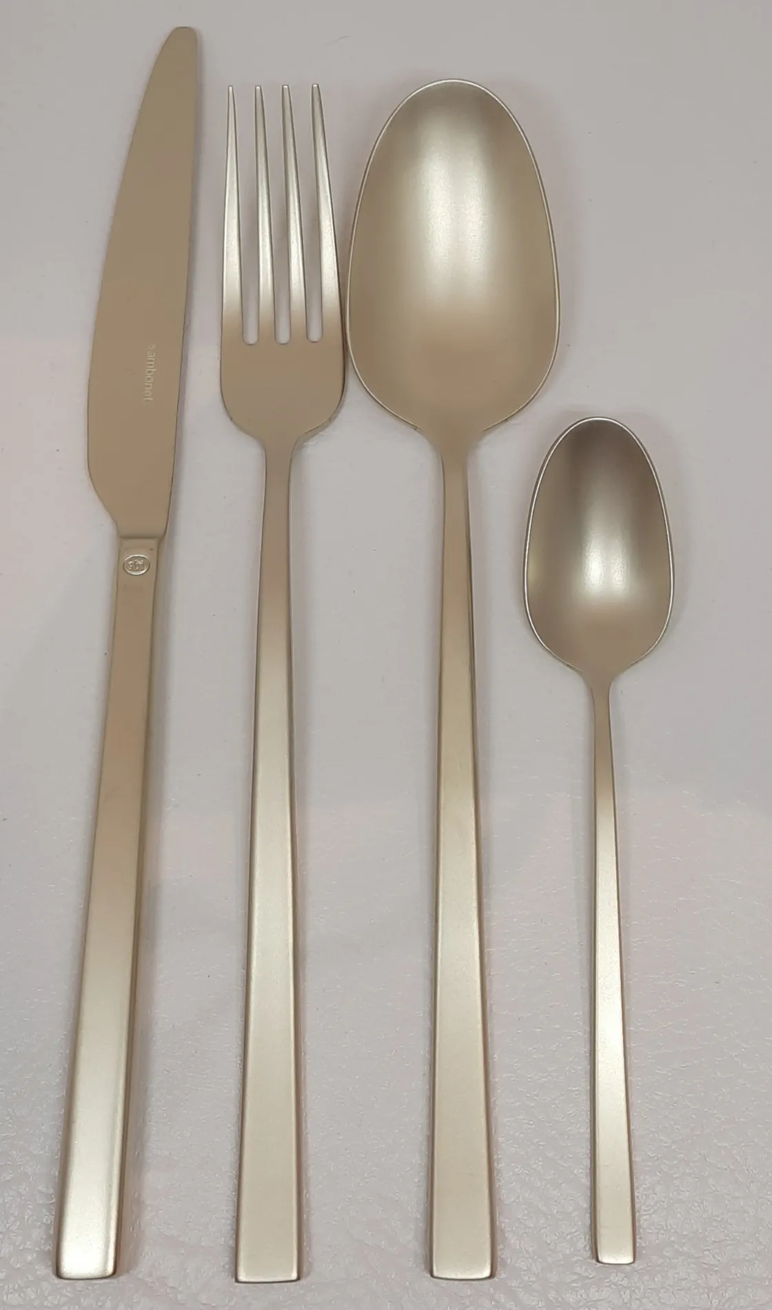 Besteck 24tlg. Rock antique PVD Champagner 6 Pers. jeweils 6x Messer,Gabel,Löffel,Kaffeelöffel