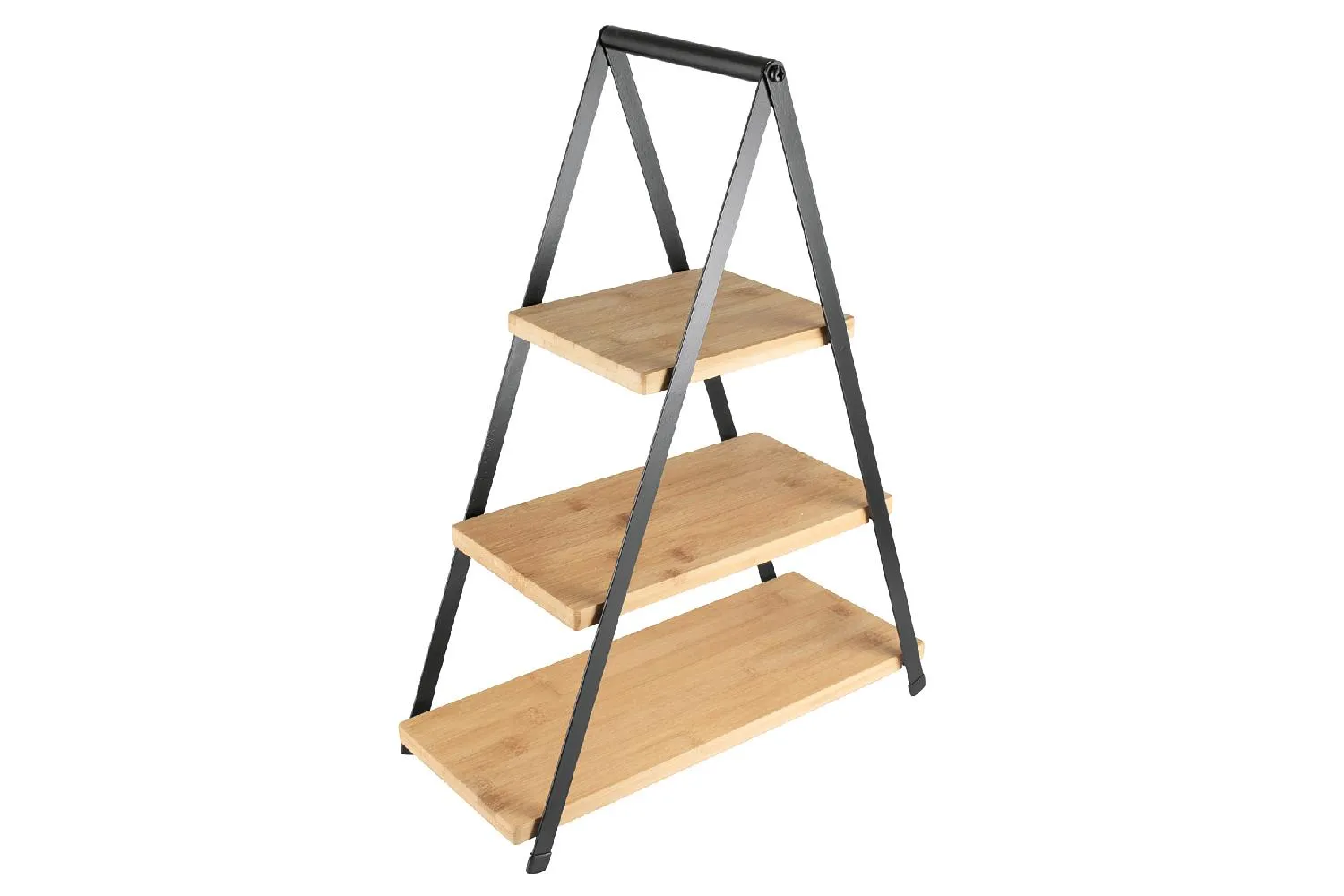 Etagère aus Bambus 3 Stöckig 3-stufig, Bambusplatten / Ständer Metall