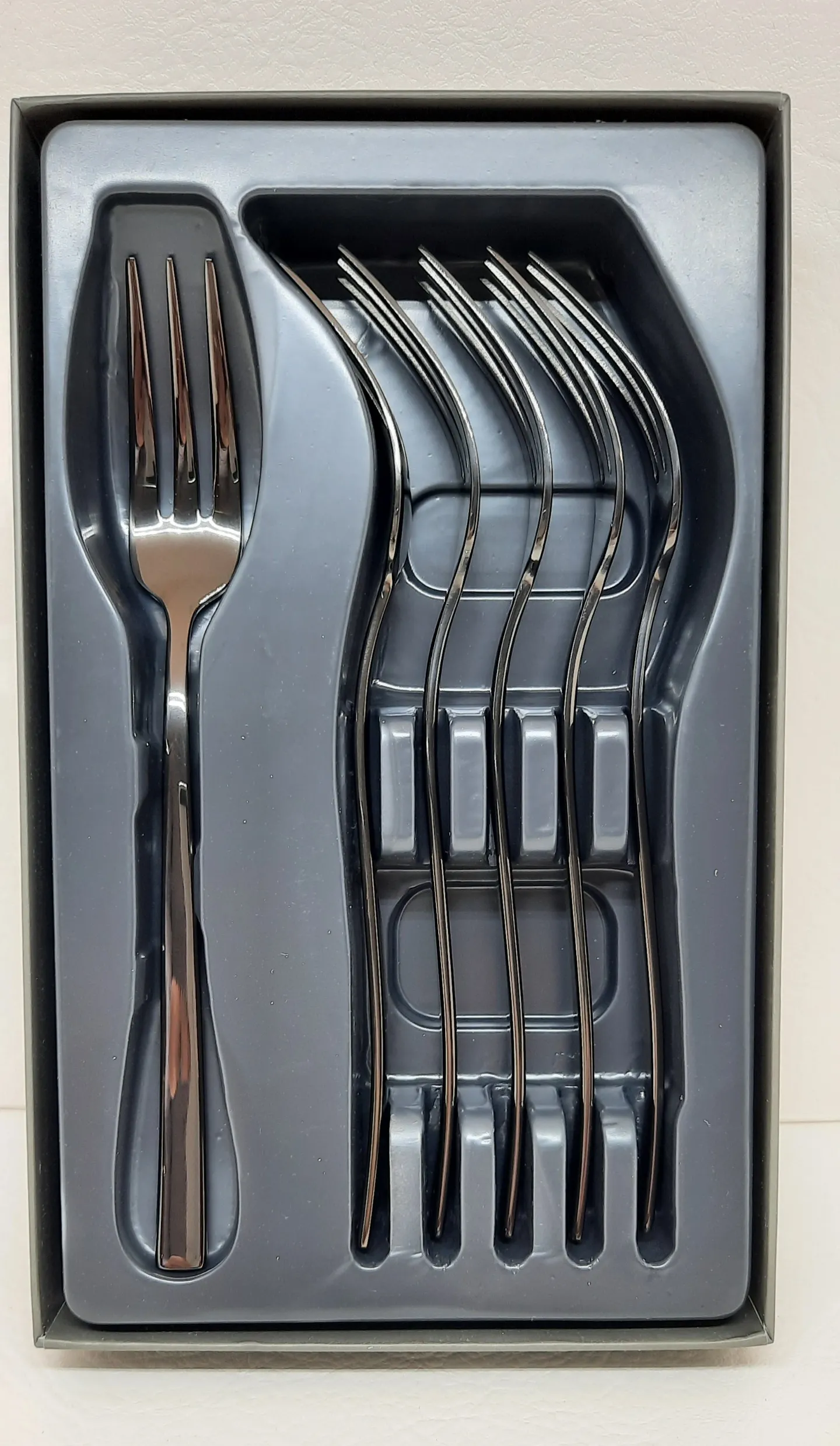 Besteck Rock 6 Kuchengabeln Edelstahl/PVD Black