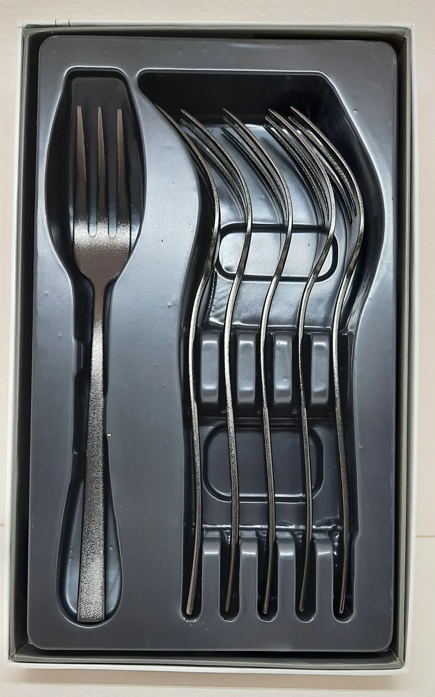 Besteck Rock Diamond 6 Kuchengabeln Edelstahl/PVD Black