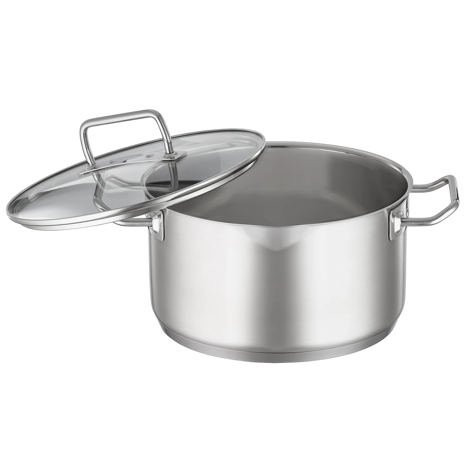 Kochtopf Expertiso 24 cm mit Glasdeckel für alle Herdarten, incl seitlicher Schnaupe