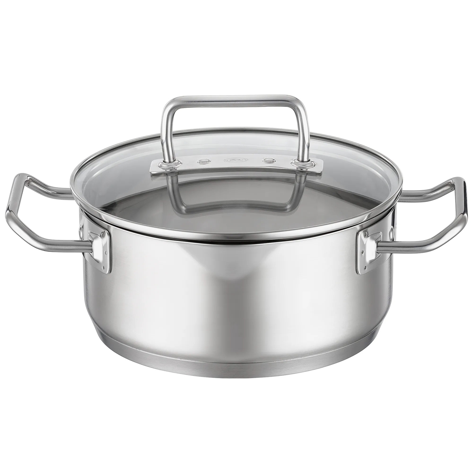 Bratentopf Expertiso 20 cm mit Glasdeckel für alle Herdarten, incl seitlicher Schnaupe