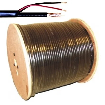 300m Koaxkabel Multikabel 1x Koax RG59 + 2x 0,7qmm Trommel Schwarz