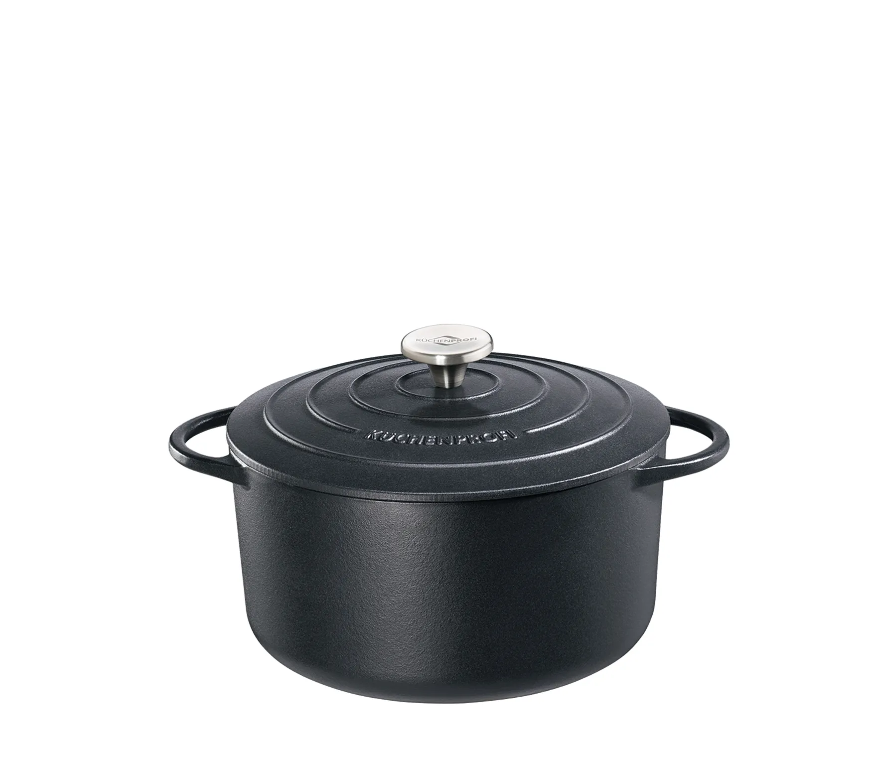 Bratentopf rund mit Gussdeckel PROVENCE 28 black emailliertes Gusseisen + energiesparend, 6,6l