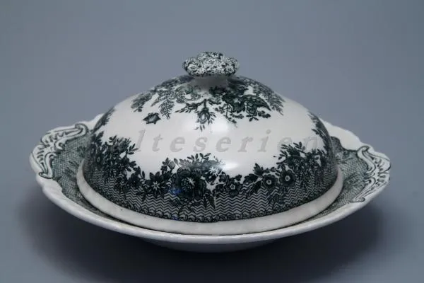 runde Butterdose - Masons Ascot grün