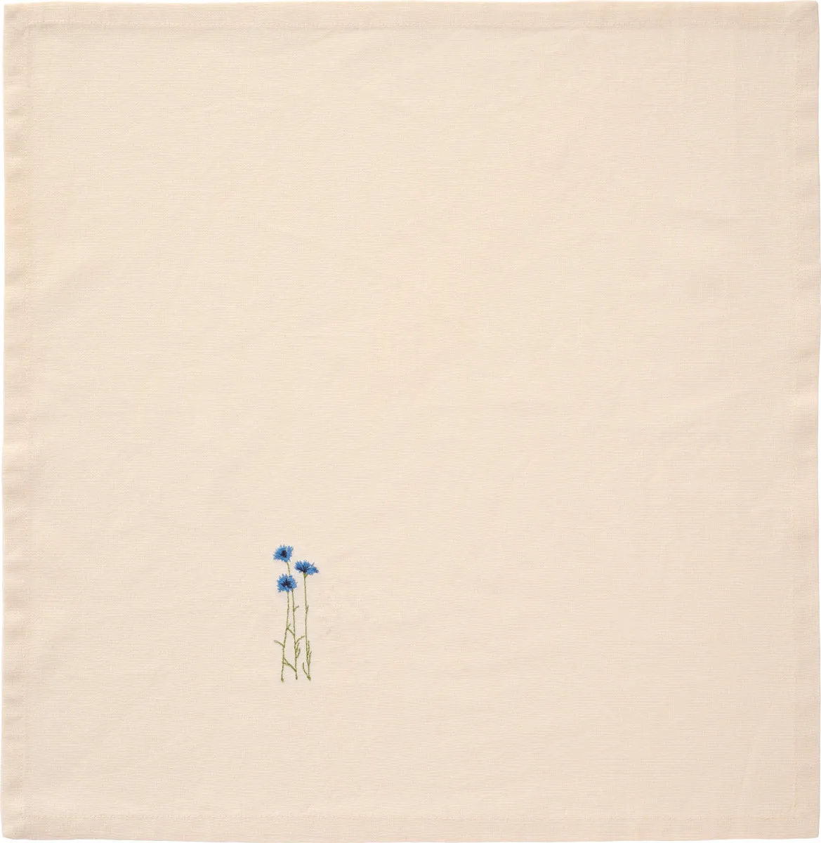 Stoff Serviette FLORA blaue Blume