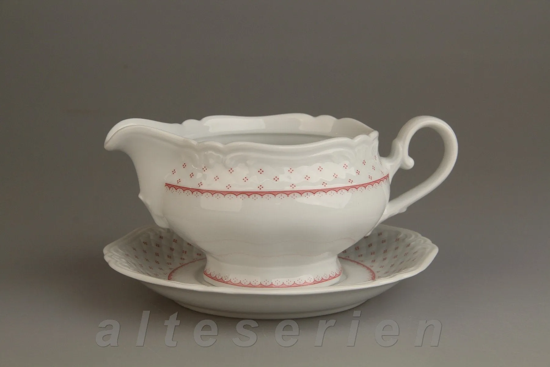 Sauciere mit Teller 2-teilig - Eschenbach La Reine - Form 800 rote Punkte - 2145
