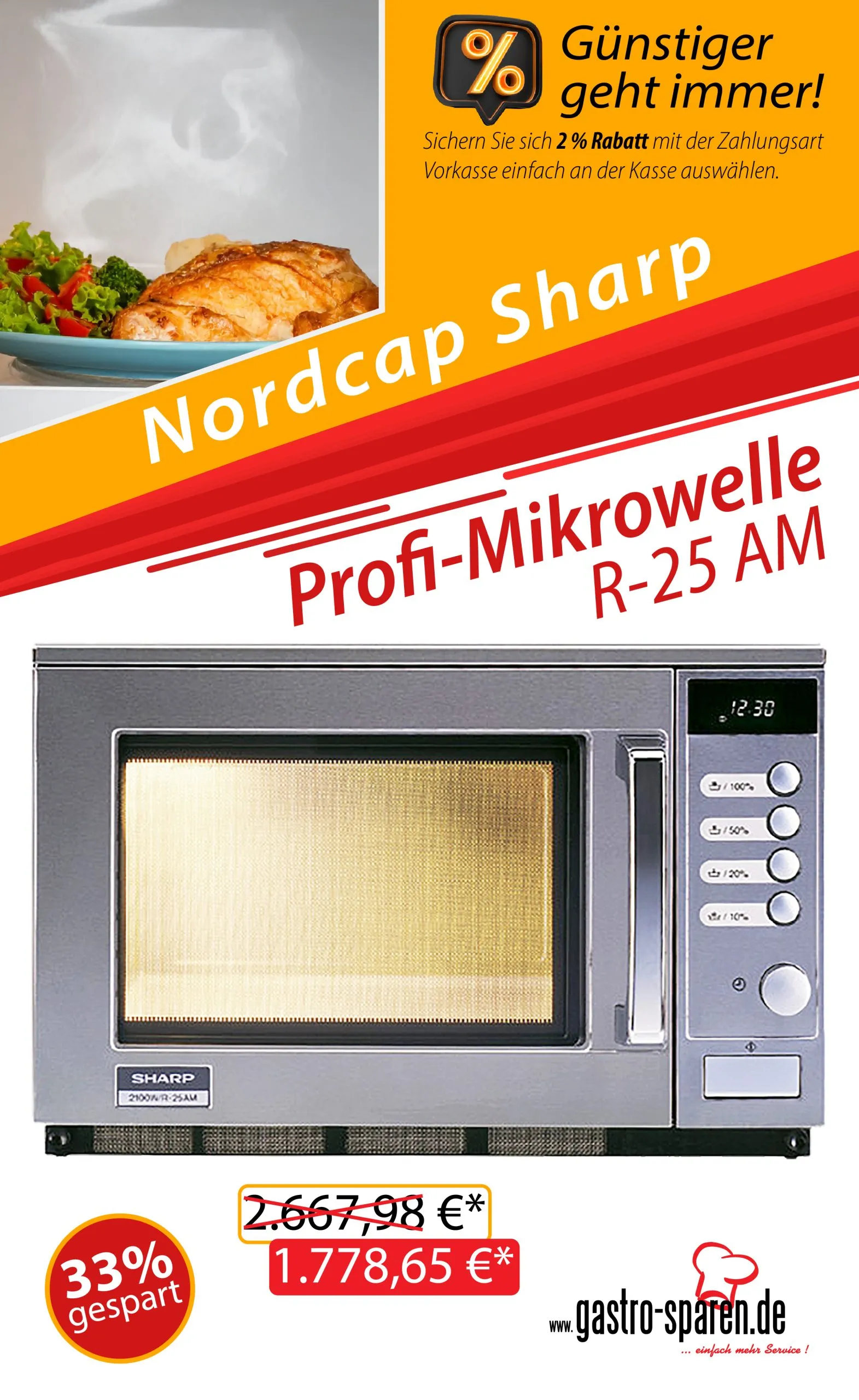 Nordcap Sharp Profi-Mikrowelle R-25 AM